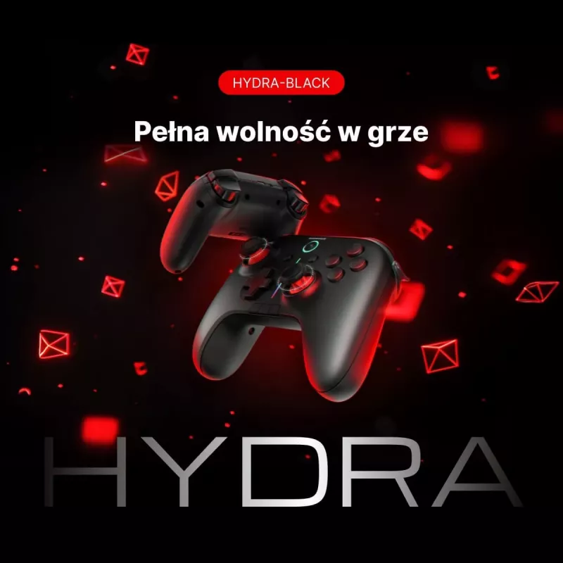 Rampage Hydra Pro Pad Wireless RGB 2.4G Hall Effect Controller mit magnetischen Triggern, Schwarz