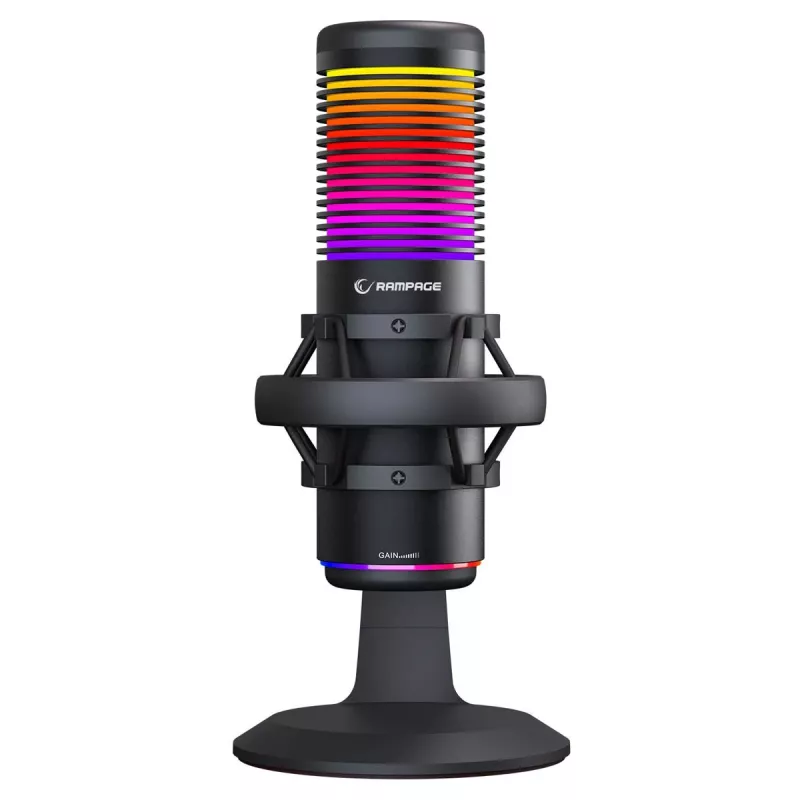 Rampage Bemol RGB USB-C Gaming-Mikrofon, Schwarz