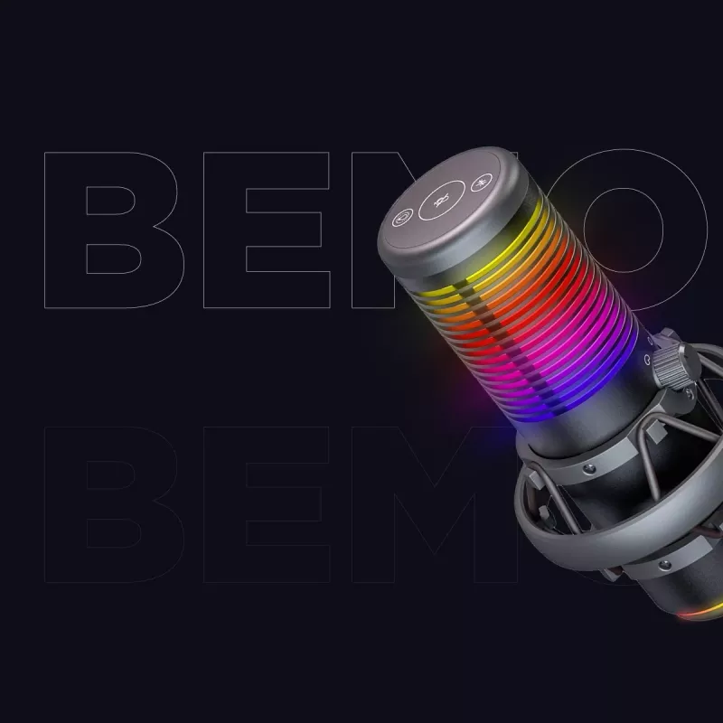 Rampage Bemol RGB USB-C Gaming-Mikrofon, Schwarz