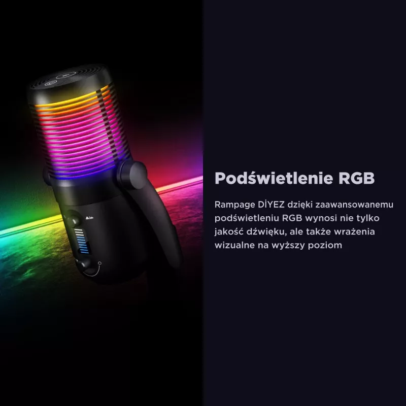 Rampage Diyez RGB USB-C Gaming-Mikrofon, Schwarz
