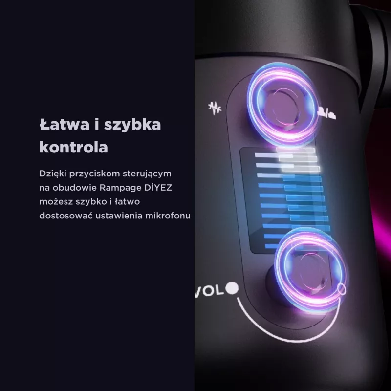 Rampage Diyez RGB USB-C Gaming-Mikrofon, Schwarz