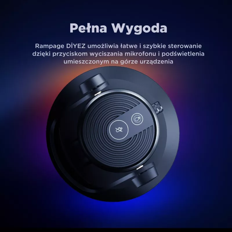 Rampage Diyez RGB USB-C Gaming-Mikrofon, Schwarz