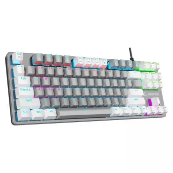 Rampage Snug RGB KRGD Blue Mechanische Gaming-Tastatur, Tenkeyless, Grau-Weiß