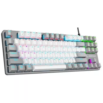 Rampage Snug RGB KRGD Red Mechanische Gaming-Tastatur, Weiß-Grau, 60%-Layout, Kabelgebunden USB-C