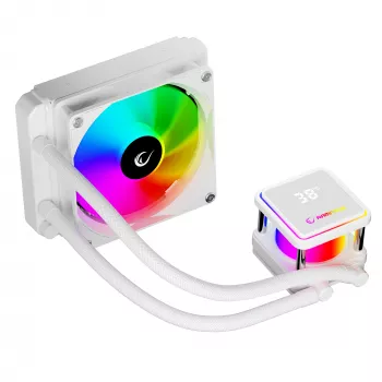 Rampage INFINITE V120 All-in-One Flüssigkeits-CPU-Kühler 120mm ARGB, Temperaturanzeige, Weiß