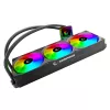 Rampage INFINITE V360 AIO Flüssigkeits-CPU-Kühler 360mm ARGB, Digitales Temperaturdisplay, Schwarz