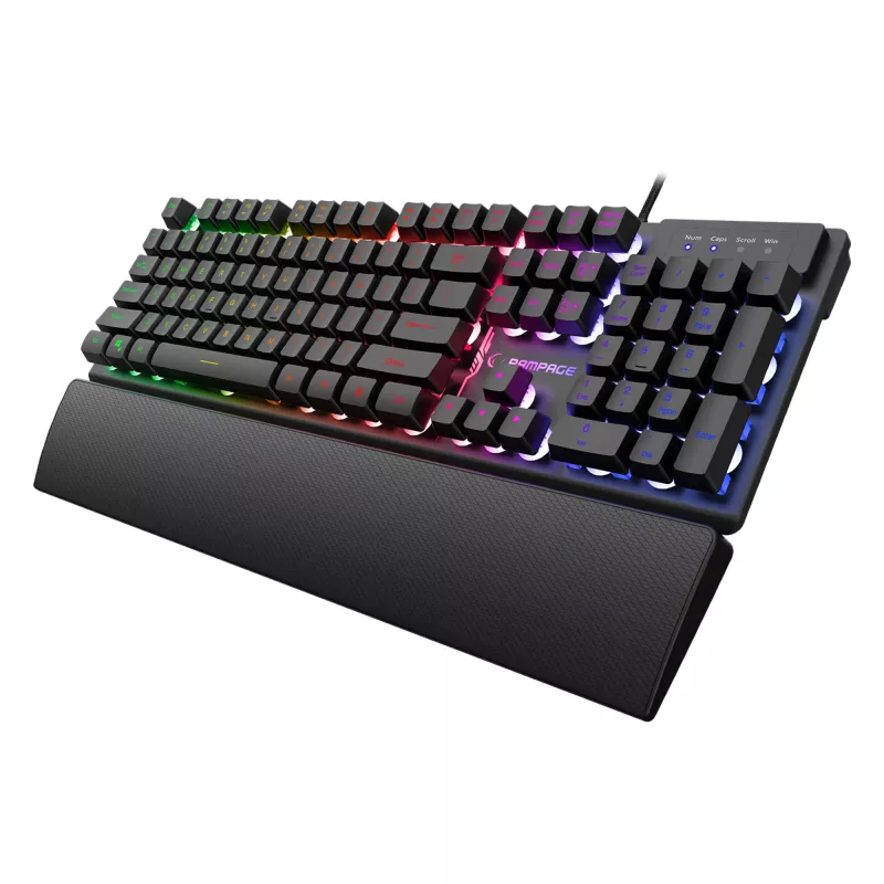 Rampage Fortuna Gaming Keyboard, Mouse & Mouse Pad Set, 12800 DPI, Black