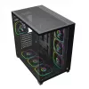 RAMPAGE SEALITE-BLACK Mid-Tower PC-Gehäuse mit gehärtetem Glas, 7x ARGB PWM Lüfter, Schwarz
