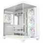 RAMPAGE SEALITE-WHITE Mid-Tower PC-Gehäuse mit gehärtetem Glas, 7x ARGB PWM Lüftern, Weiß