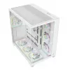 RAMPAGE SEALITE-WHITE Mid-Tower PC-Gehäuse mit gehärtetem Glas, 7x ARGB PWM Lüftern, Weiß