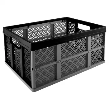 Helit Klappbox Basic H6180495 32L Faltbare Aufbewahrungsbox Schwarz/Grau