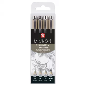 Sakura Pigma Micron Fineliner Stifteset Cool Gray 4-teilig