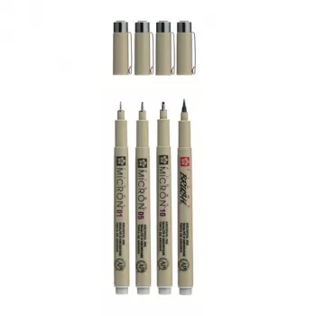 Sakura Pigma Micron Fineliner Stifteset Cool Gray 4-teilig
