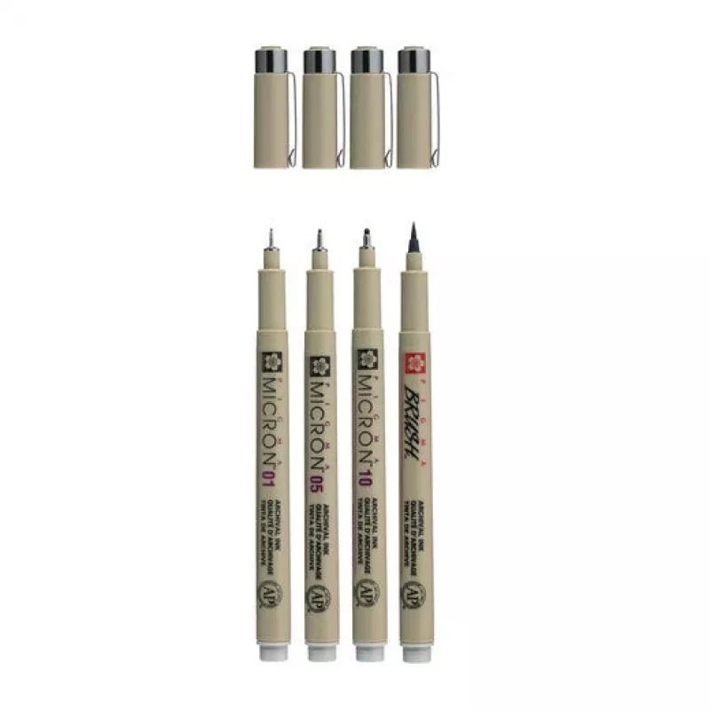 Sakura Pigma Micron Fineliner Stifteset Cool Gray 4-teilig