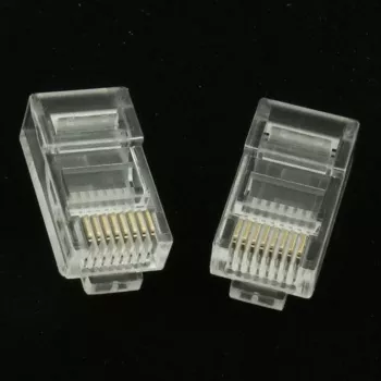 Gembird LC-8P8C-002/50 RJ-45 Modularstecker, transparent, vergoldet, 50er-Pack