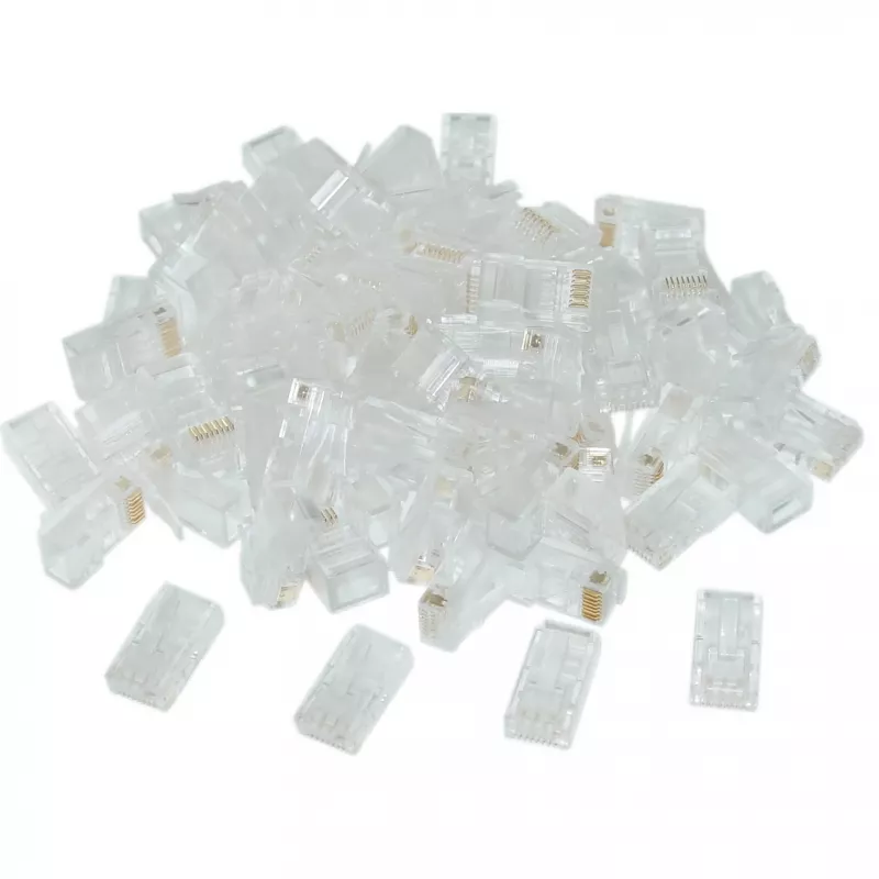 Gembird LC-8P8C-002/50 RJ-45 Modularstecker, transparent, vergoldet, 50er-Pack