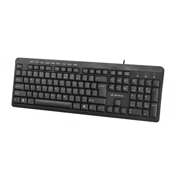 Gembird KB-UM-106 Kompakte Multimedia-Tastatur, kabelgebunden USB, Schwarz