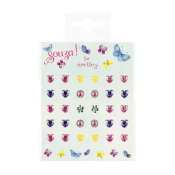 Souza! Selbstklebende Schmetterlings-Ohrringe 30 Stück (Großpackung mit 12 Sets)