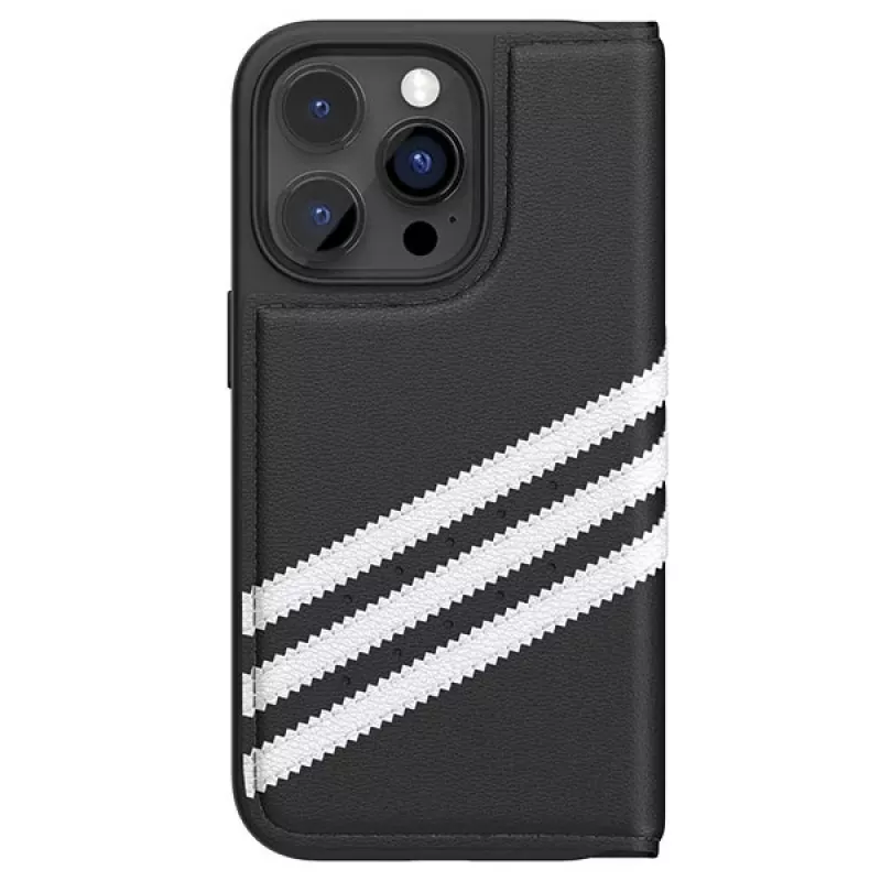 Adidas Originals OR Booklet Case PU für iPhone 14 Pro Schwarz/Weiß