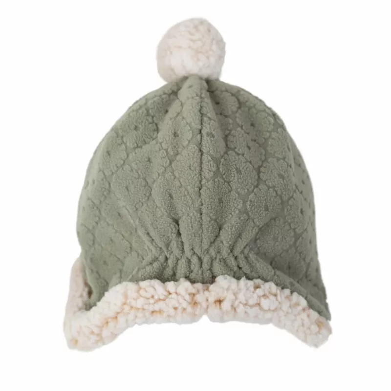 Lodger zweilagige Winter-Fleecemütze, Salbeigrün, Fleece Elm, 1-2 Jahre