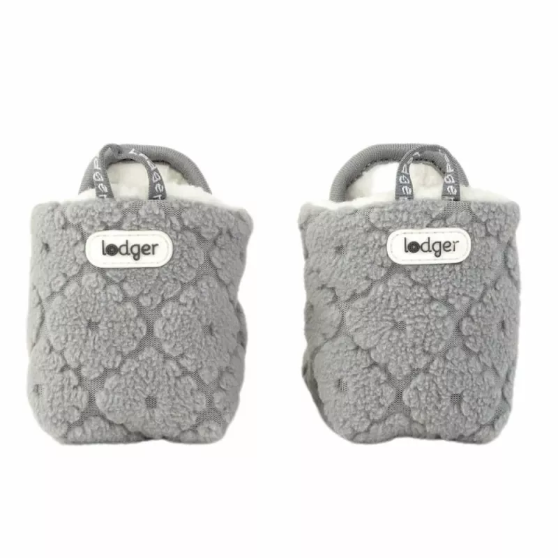 Lodger Fleece Drizzle Baby Booties mit rutschfester Sohle Grau 6-12 Monate