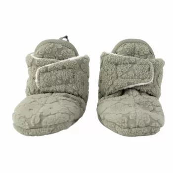 Lodger Polar Fleece Baby Slipper Booties mit rutschfester Sohle, Salbeigrün (Elm), 6-12 Monate