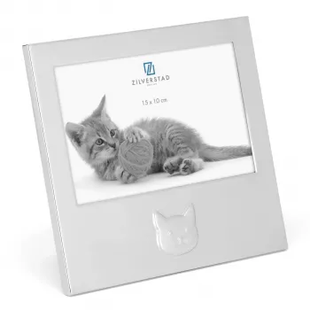 Zilverstad Katze 15x10 Metall Porträt Dekorative Plakette 6917231