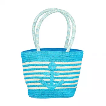 Souza! Kinder-Strohhandtasche Blau Gestreift mit Anker Alieke