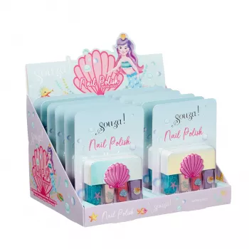 Souza! Mermaid Nagellack-Set für Kinder - 4 wasserbasierte, abziehbare Nagellacke (Pink, Lila, Blau, Glitzer)