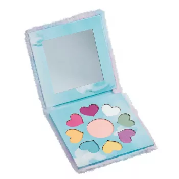 Souza! Kinder-Lidschattenpalette mit Spiegel im flauschigen Einhorn-Etui, 9 Farbtöne