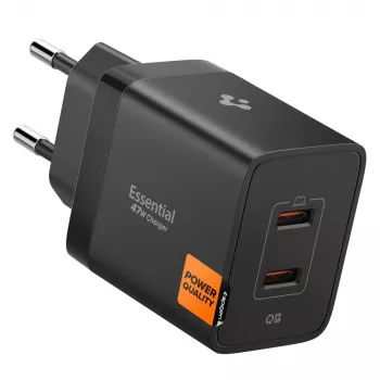SPIGEN ESSENTIAL EE472EU 2-Port Netzwerkladegerät 47W Schwarz