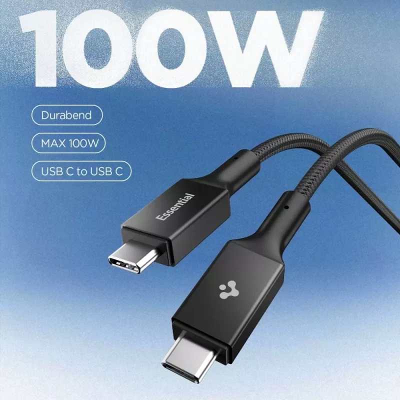 Spigen EB10010CC Essential USB-C auf USB-C Kabel 100W 1m Schwarz