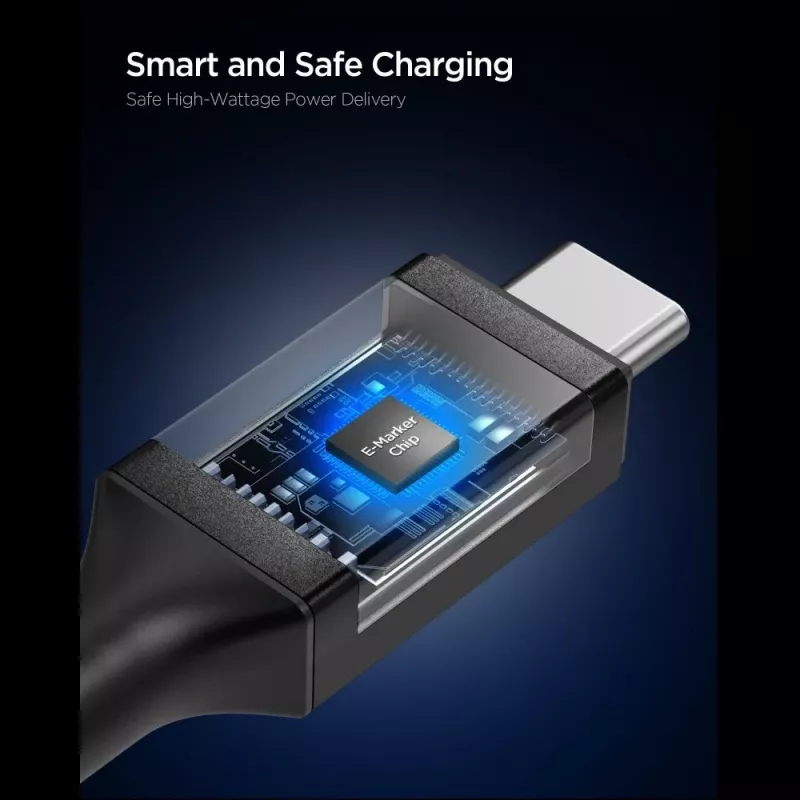 SPIGEN EB24012CC Essential USB-C auf USB-C Kabel 240W 120cm Schwarz