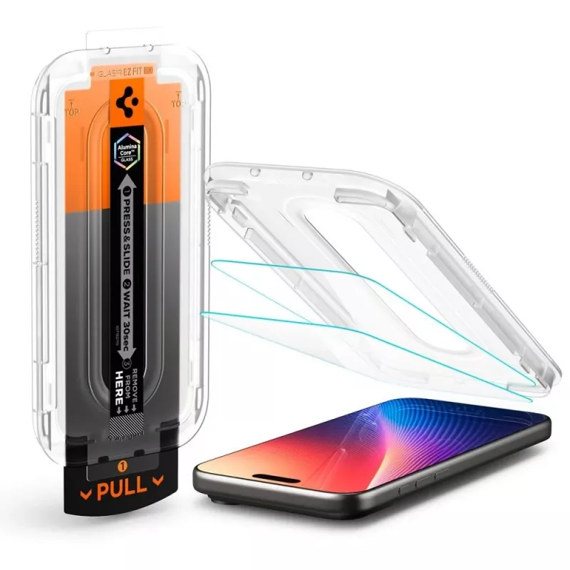 Spigen GLAS.TR EZ Fit Pro Tempered Glass Screen Protector für Apple iPhone 16 Pro Max / 17 Pro Max, Transparent, 2er-Pack