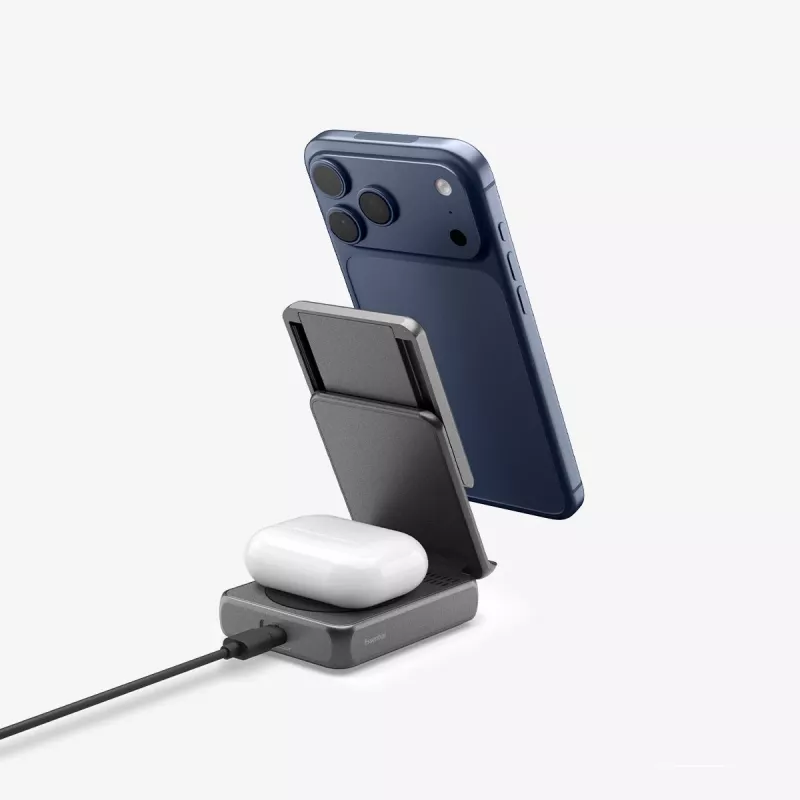 Spigen Essential Qi2 2-in-1 Wireless Charging Stand 25W MagSafe Black