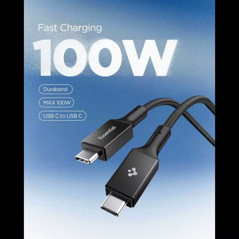 SPIGEN EB10015CC Essential USB-C auf USB-C Kabel 100W 150cm Schwarz