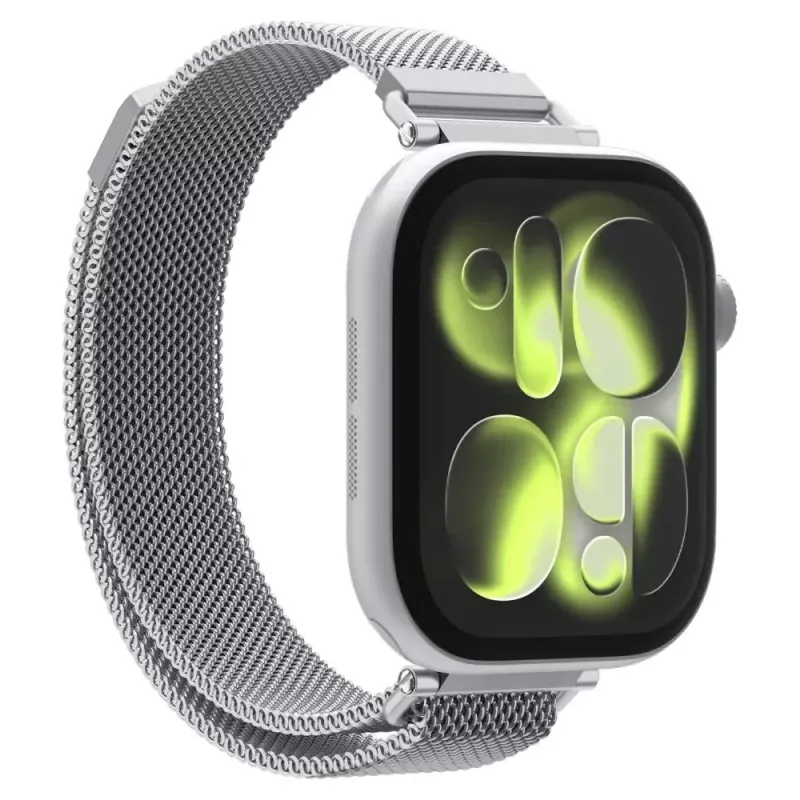 Spigen WBM4 Stainless Steel Band for Apple Watch 8/9/10/11/SE (40/41/42mm) Silver