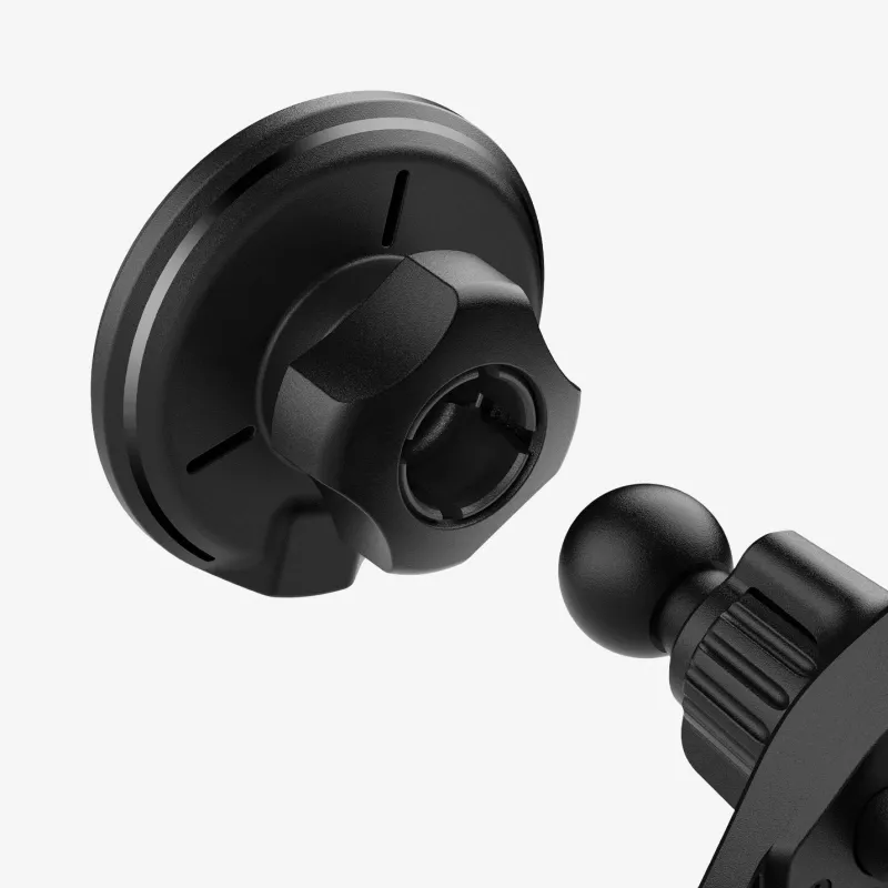 SPIGEN EV15MAQ Essential Magnetic MagSafe Vent Car Mount Wireless Charger 15W Qi2 Schwarz