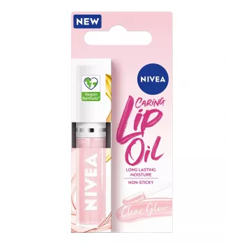 NIVEA Caring Lip Oil Clear Glow Feuchtigkeitsspendendes Lippenöl 5,5 ml