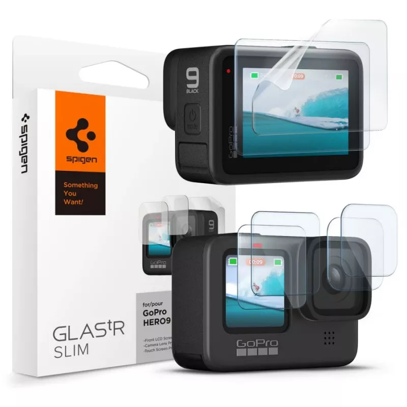 Spigen Glas.TR Slim + Film 2-Set Screen & Lens Protector Kit für GoPro Hero 12/11/10/9 (2 Sets)