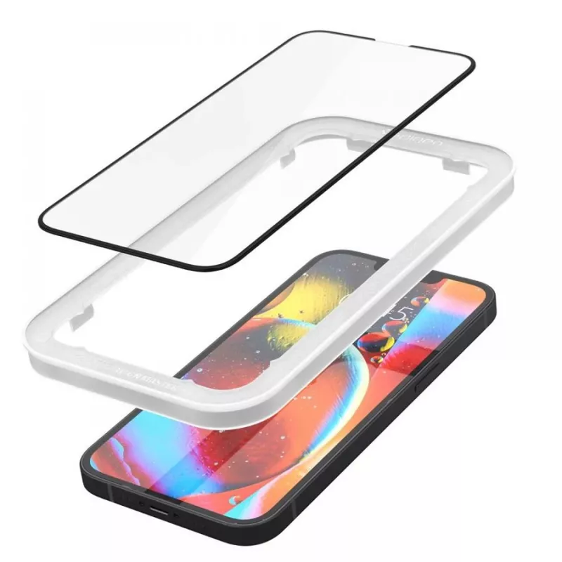 Spigen AlignMaster Glass Full Coverage Screen Protector für Apple iPhone 13/13 Pro/14/16E/17E Schwarz (2er-Pack)