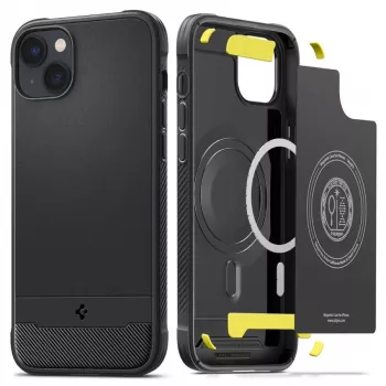 Spigen Rugged Armor Mag MagSafe iPhone 14 Hülle Matt Schwarz