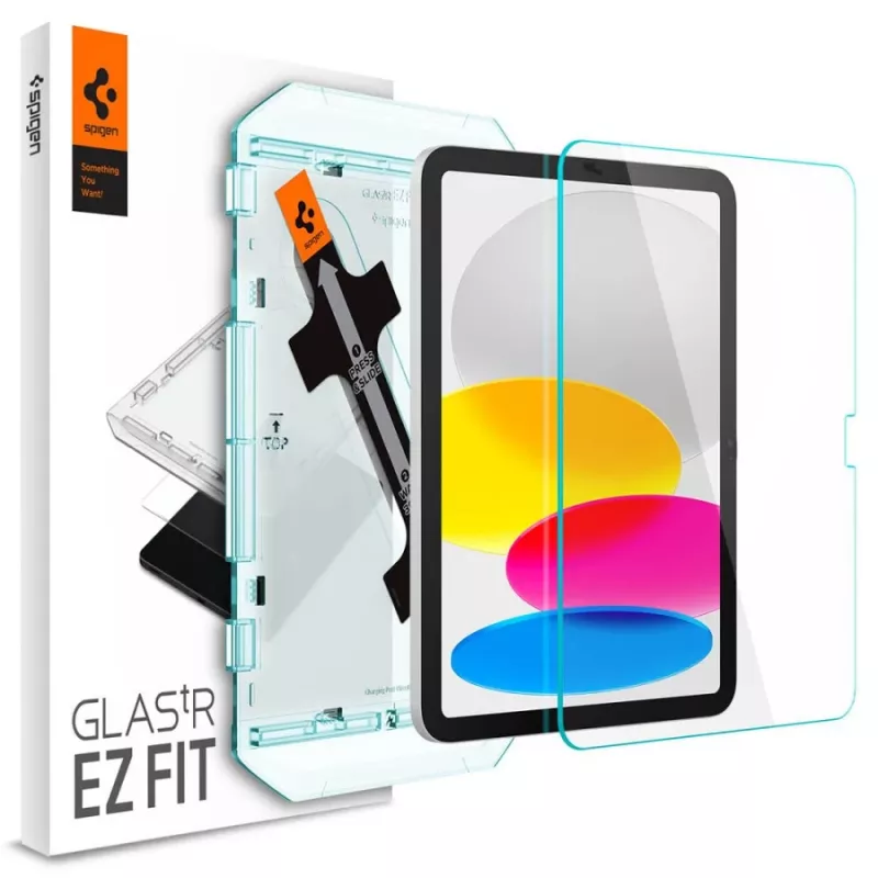 Spigen Glas.tR EZ Fit Displayschutzfolie für Apple iPad 10,9 Zoll (10. Generation, 2022) - Gehärtetes Glas