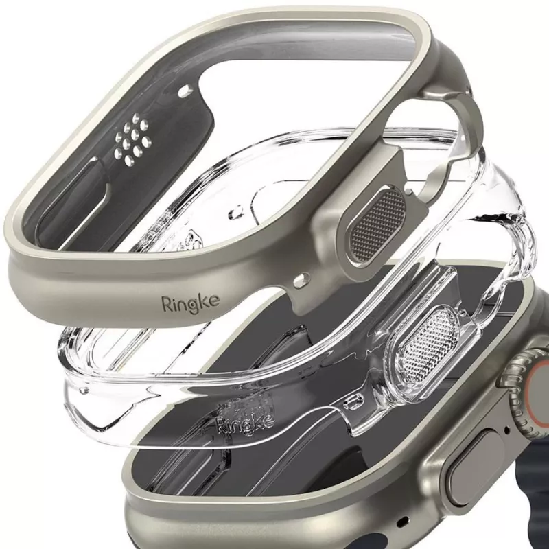Ringke Slim 2-Pack Apple Watch Ultra (49 mm) Clear & Titanium Grey