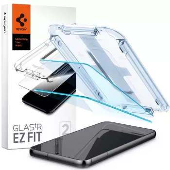 Spigen Glas.tR EZ Fit Tempered Glass Screen Protector für Samsung Galaxy S23 (2er-Pack) Clear