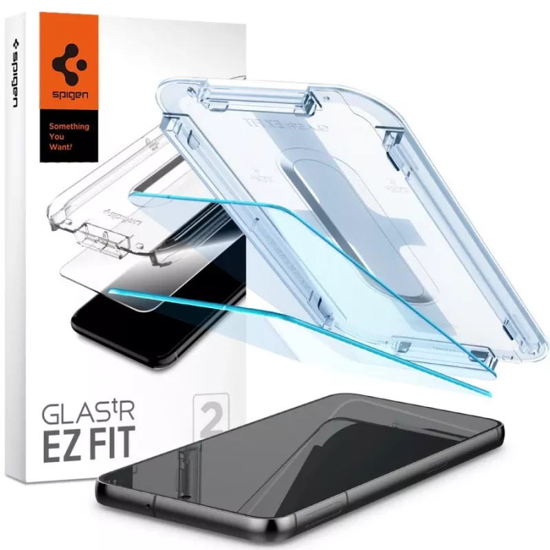 Spigen Glas.tR EZ Fit Tempered Glass Screen Protector für Samsung Galaxy S23 (2er-Pack) Clear