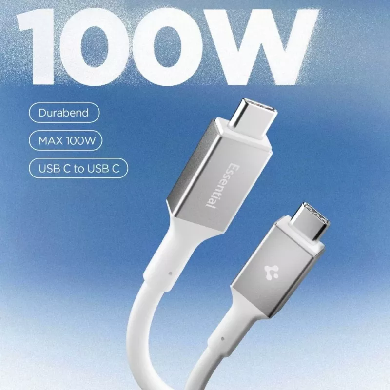 SPIGEN EB10020CC Essential USB-C auf USB-C Kabel 100W 2m Weiß