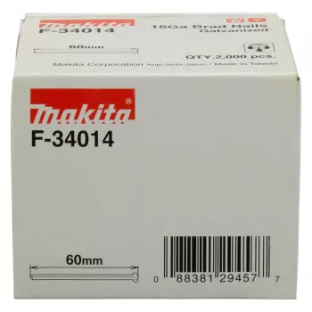 Makita F-34014 Brad Nails 60mm 2000 Stück verzinkter Stahl