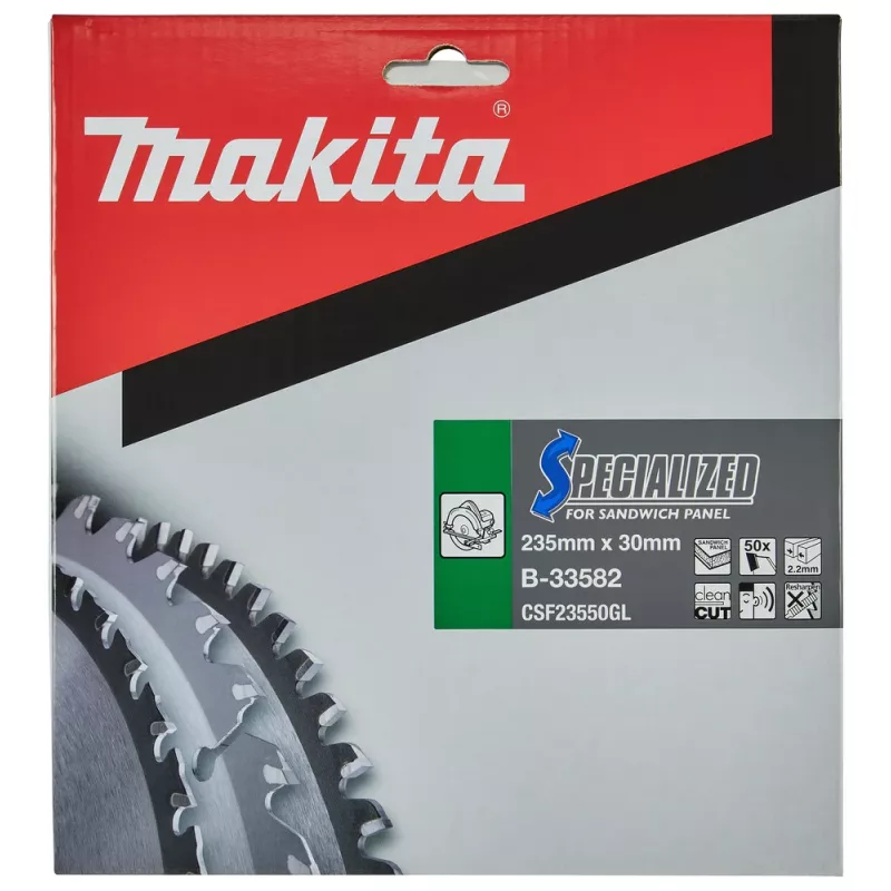 Makita Specialized B-33582 Kreissägeblatt für Sandwich-Paneele, 235 x 30 mm, 50 Z