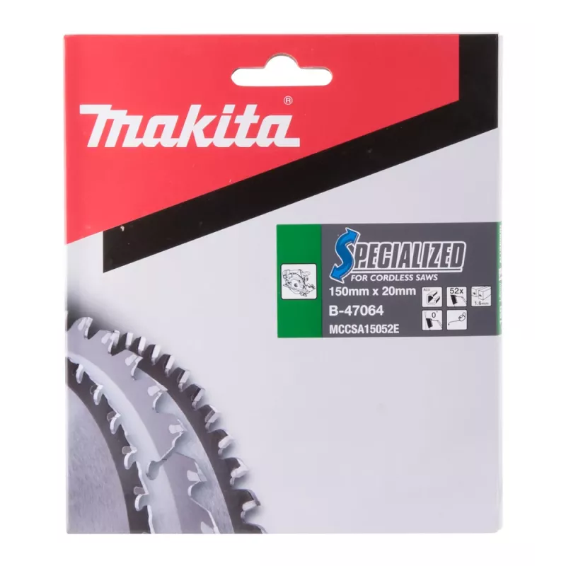 Makita Specialized B-47064 Kreissägeblatt für Aluminium, 150 x 20 mm, 52 Z